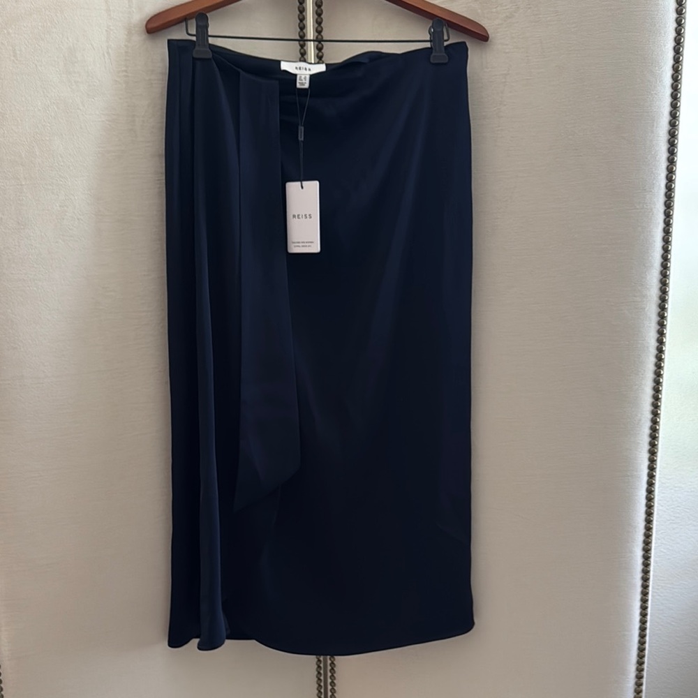 Reiss Deep Navy Side-Sash Pencil Skirt - Picture 4 of 8